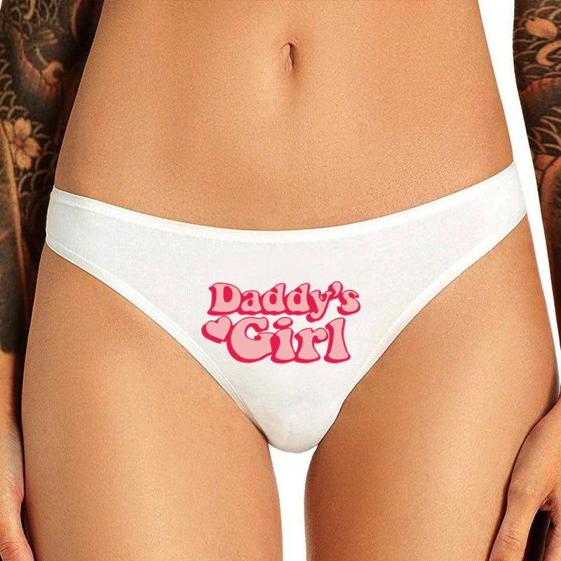 Daddy’s Girl Basic Thongs - 70s Style White / M - daddy, daddy dom, dom little girl,