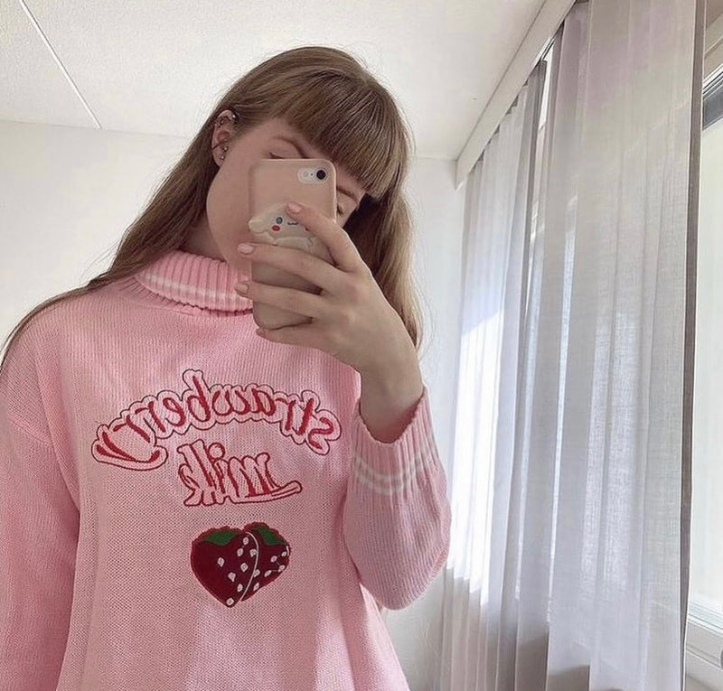 Strawberry Milk Knit Sweater