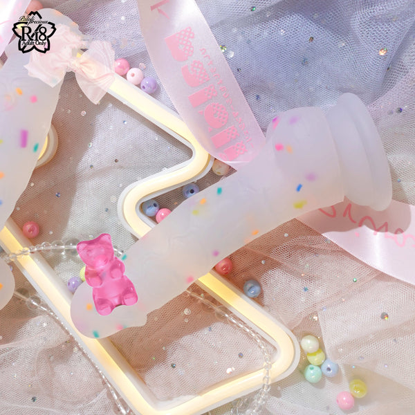 Silicone Rainbow Confetti Dildo 7 Inch Kinky Kawaii Cute DDLG Playground Silicone Rainbow Confetti Dildo 7 Inch Kinky Kawaii Cute DDLG Playground