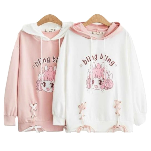 Bling Bling Baby Bunny Anime Girl Hoodie Sweater DDLG Playground
