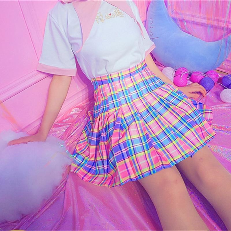 Candy Plaid Skirt - skirt