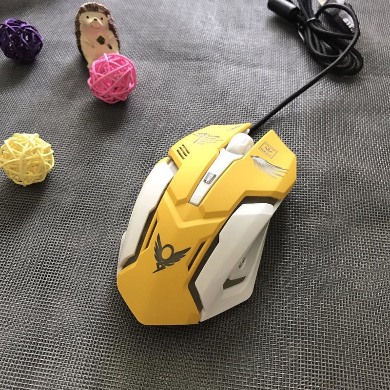 D.Va Backlit Computer Mouse - Yellow Mercy - computer accessories
