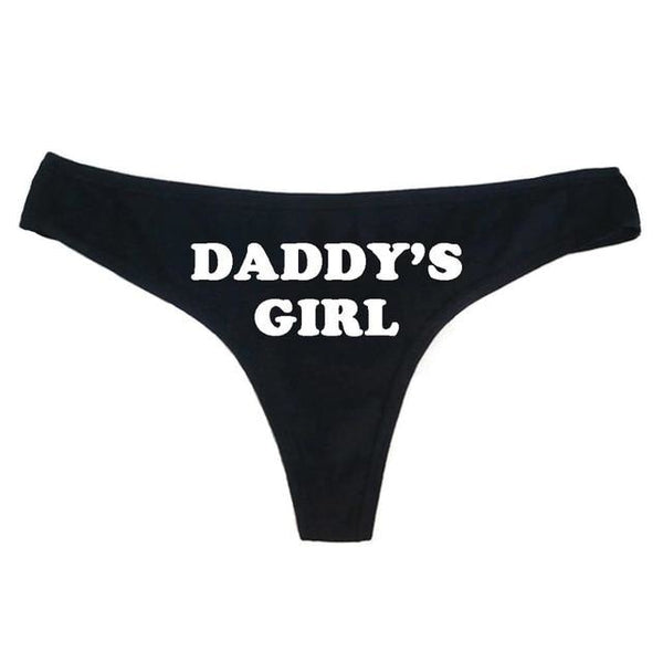 Daddys Girl Thong - Black / S - diaper