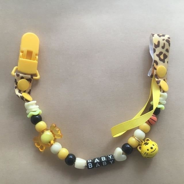 Fruity Baby Pacifier Clips - Tiger - pacifier clip