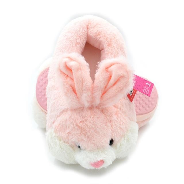 Fuzzy Bunny Slippers - Pink Bunny / 6 - Shoes