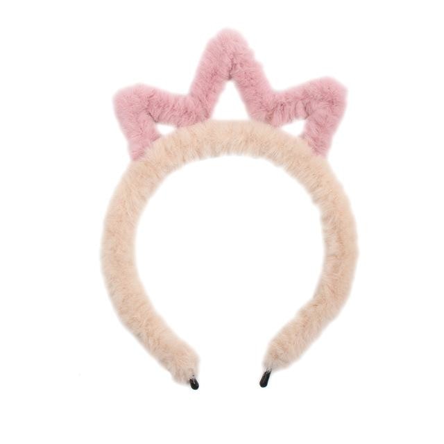 Fuzzy Ear Headbands - Peach/Pink Tiara - hair accessory