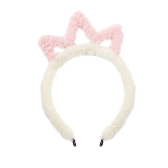 Fuzzy Ear Headbands - White Tiara - hair accessory