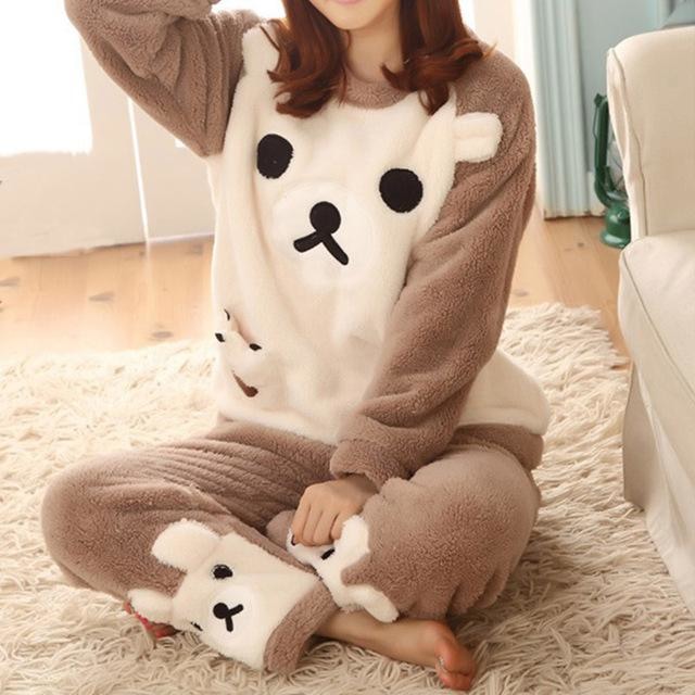 Fuzzy Flannel Pajama Sets - Rilakkuma / XXL - pajamas