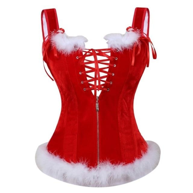 Genuine Holiday Corsets (5 Styles!) - Red Lace Up / S - bustier, christmas, corset, corsetry, corsets