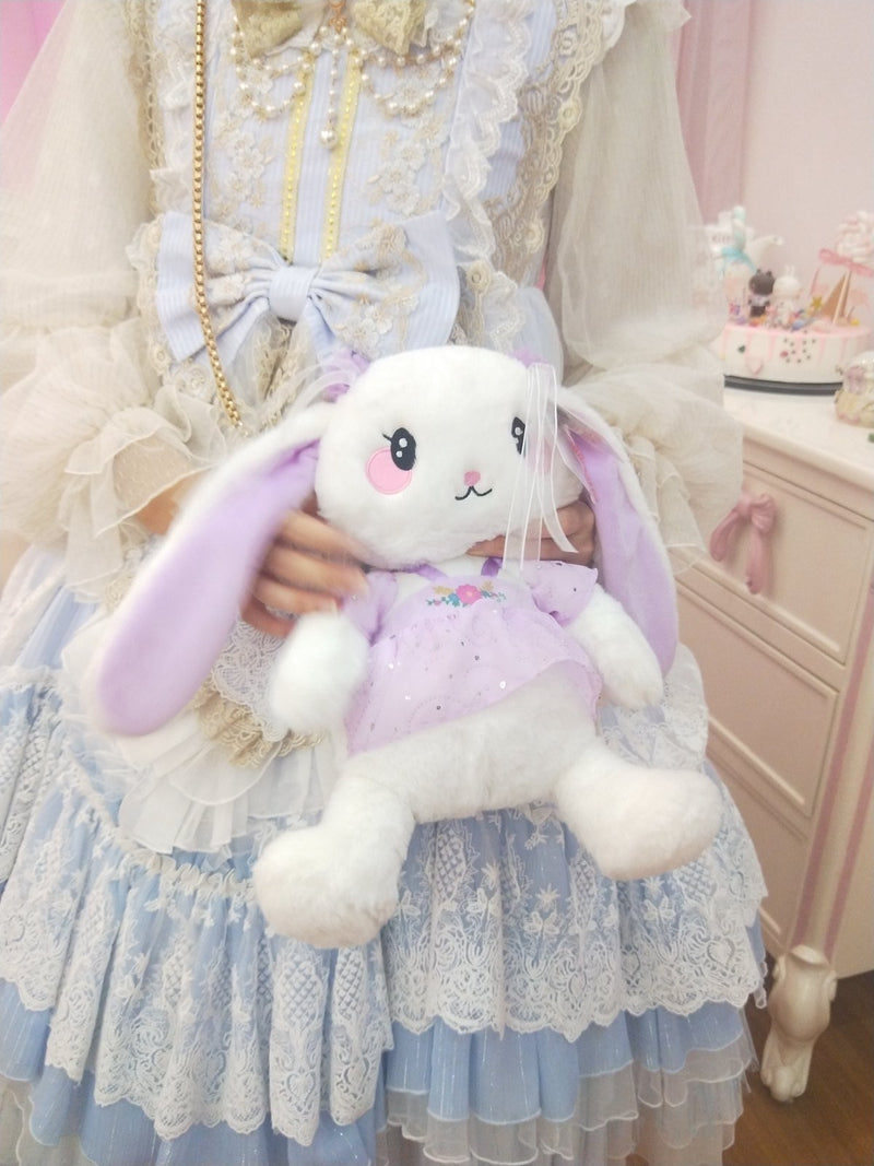 Giggling Baby Bun Purse - Lavender Spring Bunny - bags,fairy kei,fairy keis,handbags,kawaii