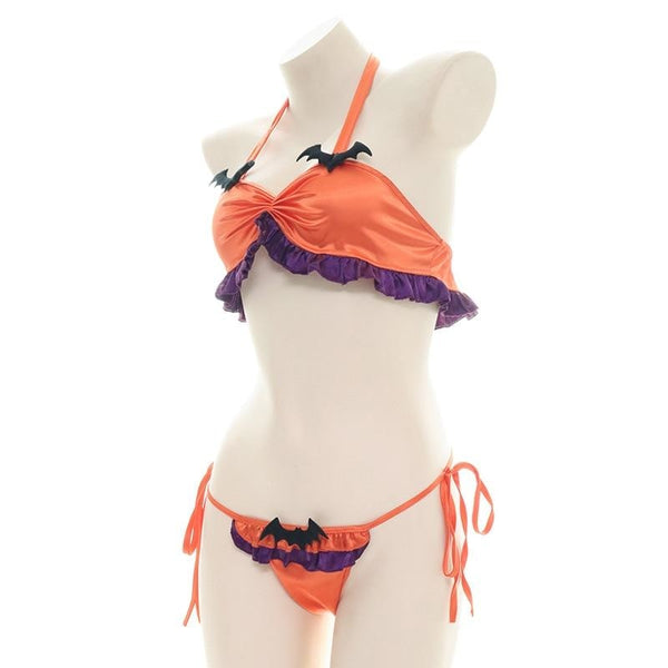 Halloween Ruffled Devil Lingerie Set Bat Devil Wings Kawaii DDLG Playground Halloween Ruffled Devil Lingerie Set Bat Devil Wings Kawaii DDLG Playground