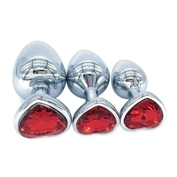 Red Crystal Jewelled Heart Butt Plugs Kinky Fetish BDSM DD/LG MD/LG CGL Little Space Kawaii Fashion Jewelry by DDLG Playground