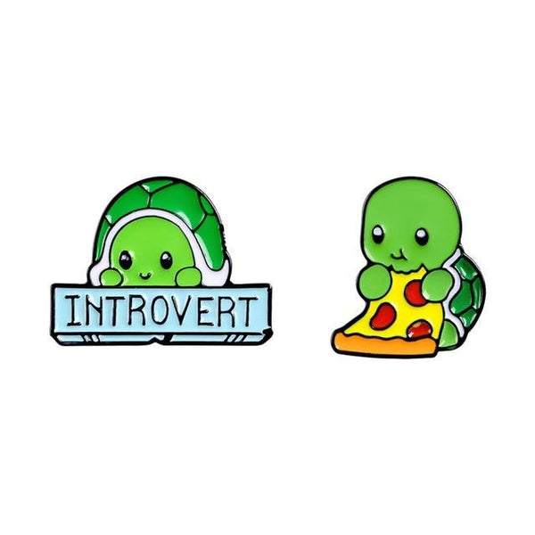 Introverted Turtle Pins - Set Of Both (Save $3) - pin