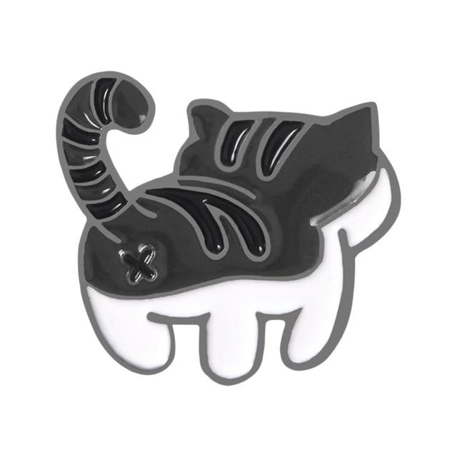 Kitten Bum Enamel Pins - Black - pin