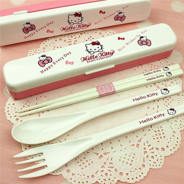 Hello Kitty Cutlery Flatware Set Fork Spoon Chopsticks DDLG Playground