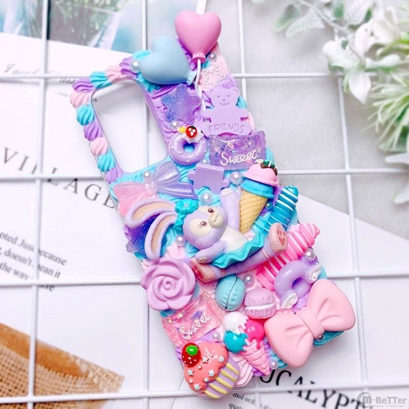 Lavender Bunny Decoden iPhone Case - for iphone 12 / Candy - anime, cabochon, deco, decoden,