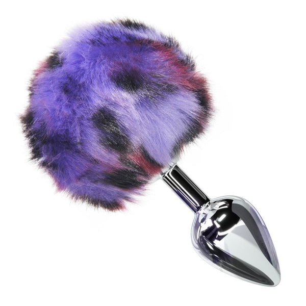 Leopard Tail Plug (3 Colors) - Purple - anal plug, bdsm, bondage, bunny tail, tails
