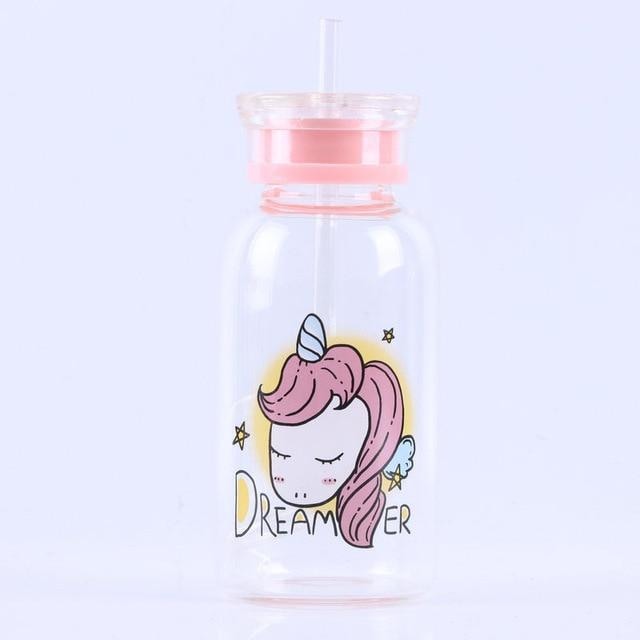 Magical Girl Glass Bottles - Pink Unicorn - bottle