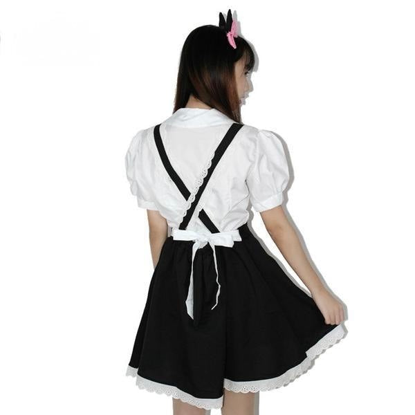 black kitty cat suspender dress jumper romper one piece skirt paw print cut out hollow straps coveralls overalls petplay kitten play cgl ddlg playground