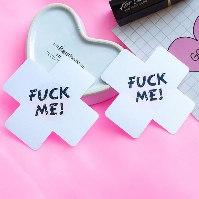 Kinky Naughty Nipple Covers Stickers Fuck Me Kiss Me BDSM S&M Fetish