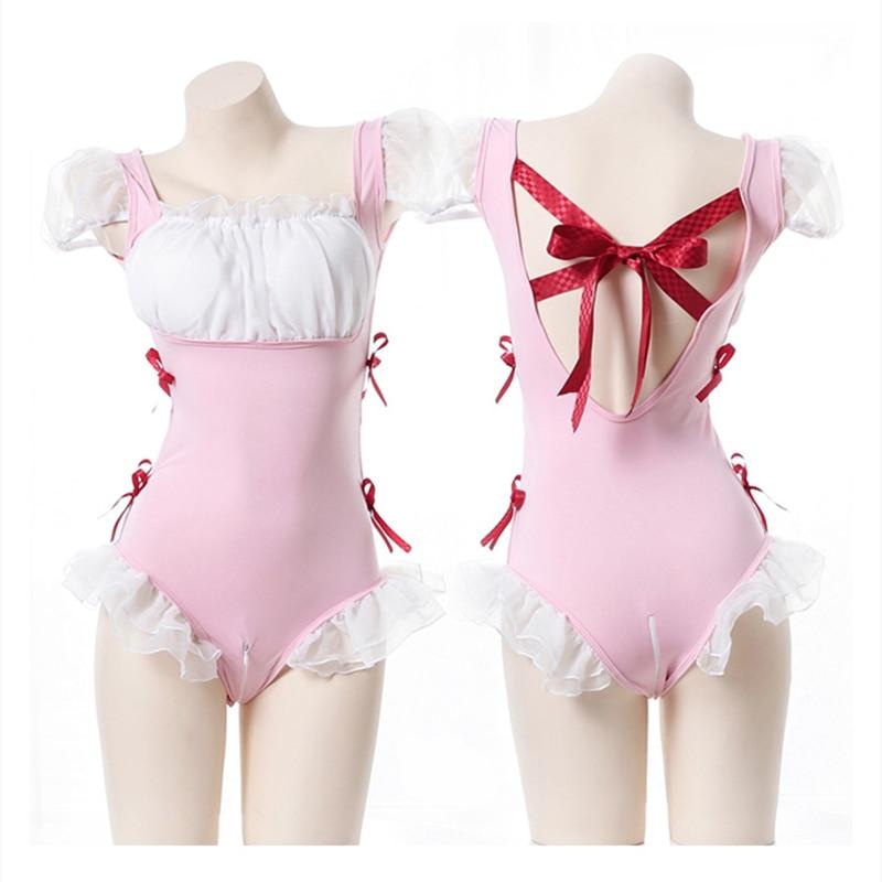 Open-Crotch Maid Onesie - bodysuit, bodysuits, costume, lingerie, maid cosplay