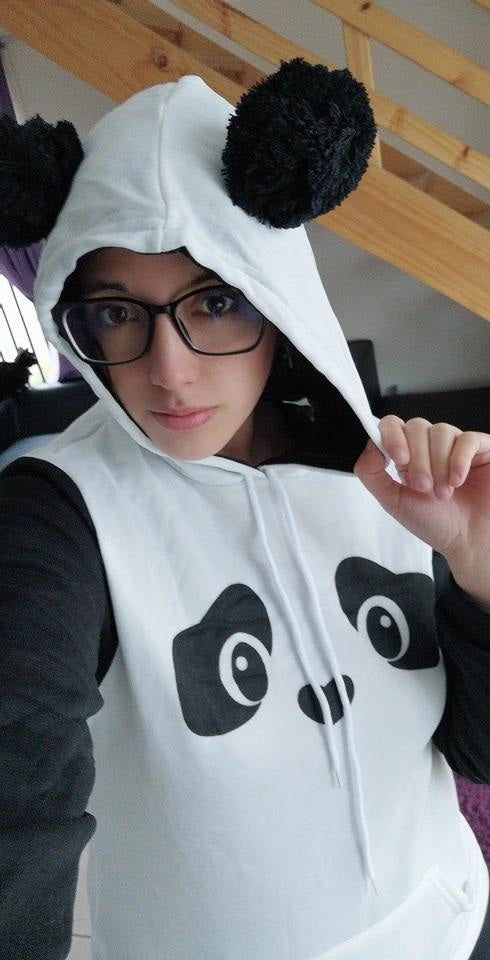 Panda Hooded Sweater - baby bear, ears, hooded, hoodie, hoodie sweater