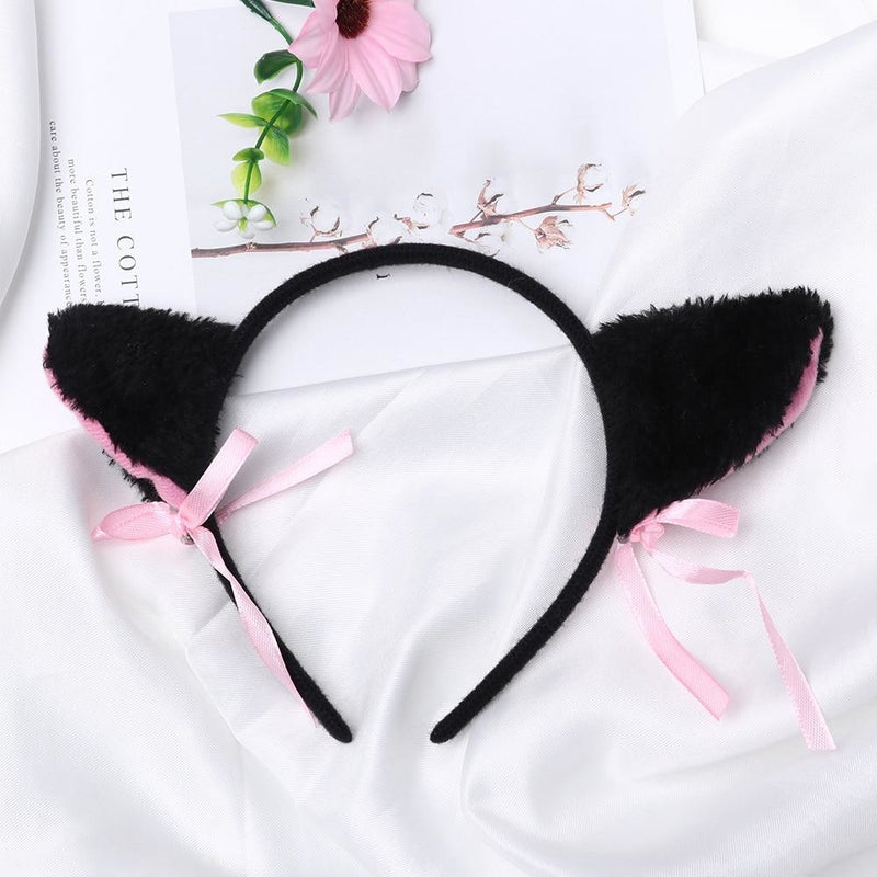 Pastel Neko Ears - Black - headband