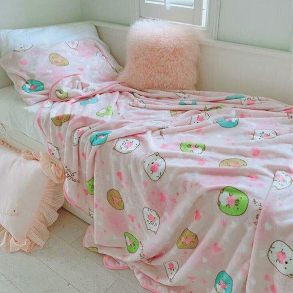 Pink Hamster Fuzzy Blanket - 200x140cm Blanket - pillow