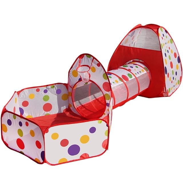 Red Polkadot Play Tent Tunnel Ball Pit Basketball Net ABDL Ageplay Littlespace CGL Kink | DDLG Playground