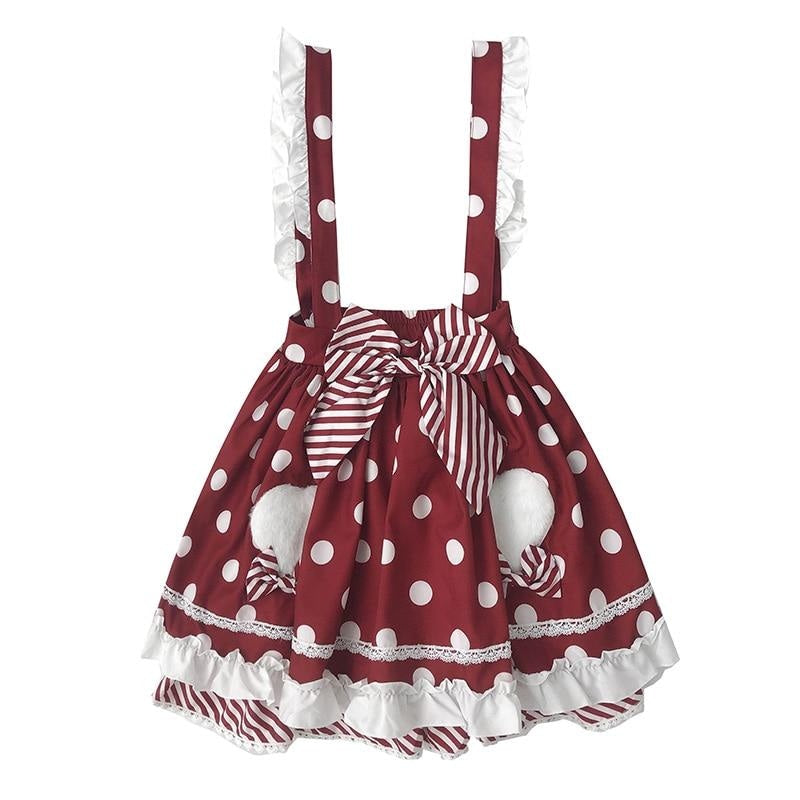 Polkadot Princess Suspender Skirt - bottoms, cute, dress, fairy kei, jsk