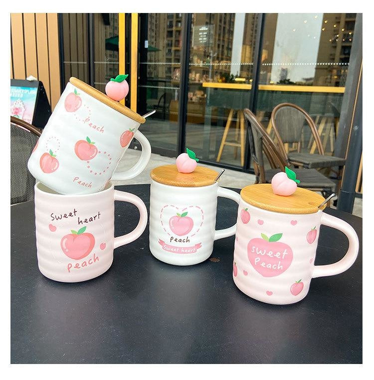 Pretty Peach Ceramic Mug - cups, dinnerware, glasses, glassware, mugs