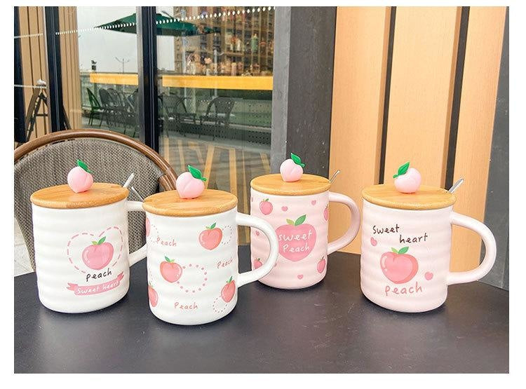 Pretty Peach Ceramic Mug - cups, dinnerware, glasses, glassware, mugs