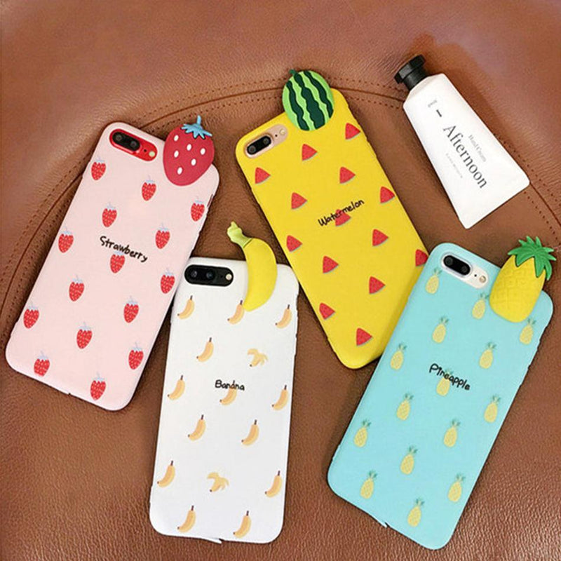 3d fruit rubber iphone cases banana pineapple strawberry watermelon fruity food tropical bendy soft iphone cases harajuku japan fashion by kawaii babe