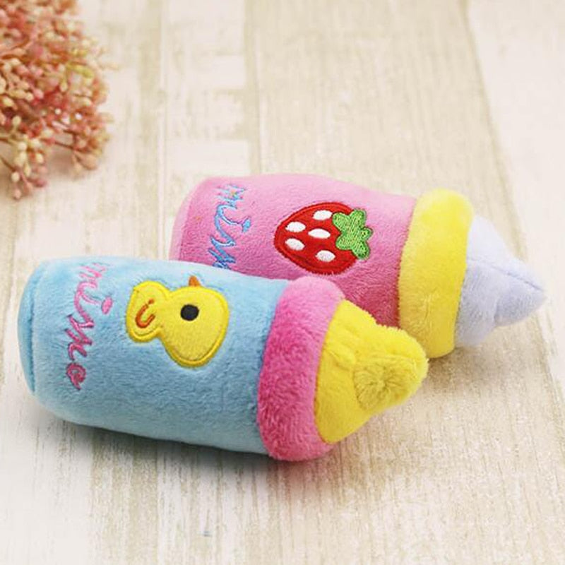 Kawaii Baby Bottle Plush Toy Stuffed Plushies Cute Strawberry or Baby Duck Theme