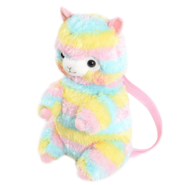 rainbow alpaca backpack alpacasso furry soft plush toy llama stuffed animal pastel fairy kei kawaii fashion cgl little space dd/lg by ddlg playground