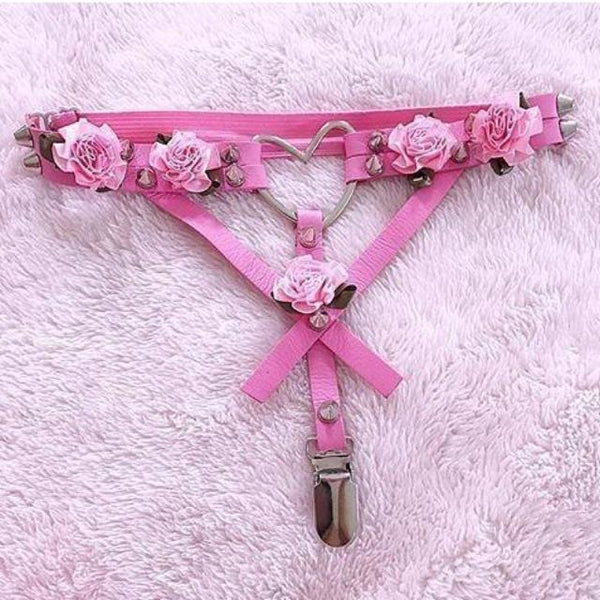 Rose Heart Garter Belt Harness DDLG Playground