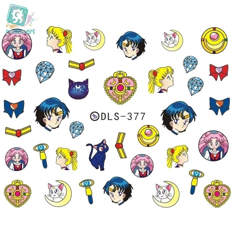 Sailor Moon Magical Girl Nail Art Stickers Nail Decals Artwork Mahou Shoujo Anime Otaku 