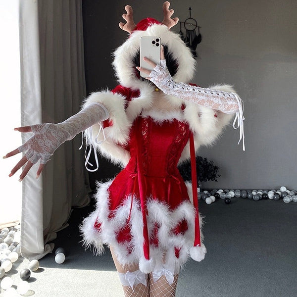 Santa's Lil Vixen Cosplay Dress Set Christmas Holiday – DDLG Playground
