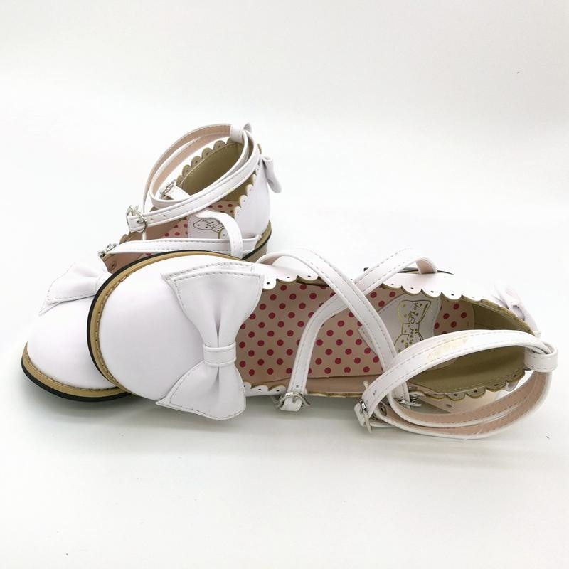 Traditional Lolita Shoes School Girl Flats EGL Community Bows And Straps Buckles by Kawaii Babe