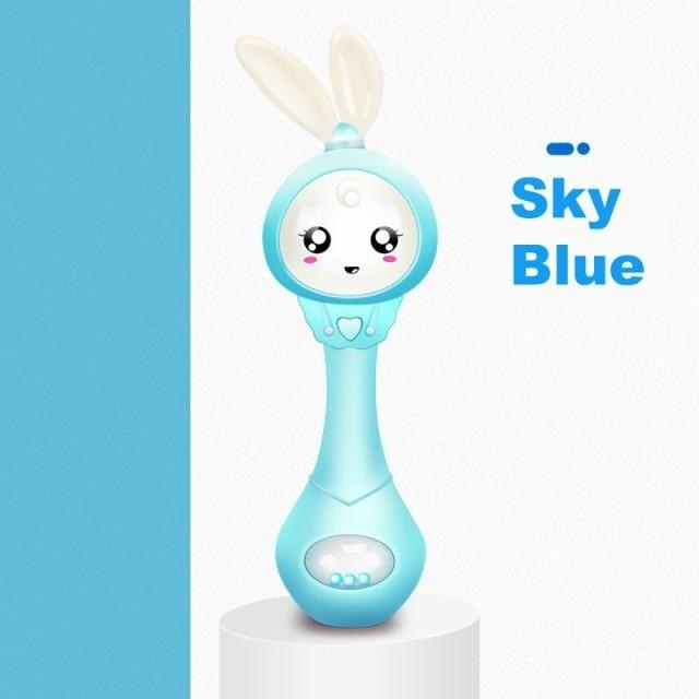 Sound & Light Bunny Rattle - Blue - abdl, adult babies, baby, baby rattle, bunny rabbit