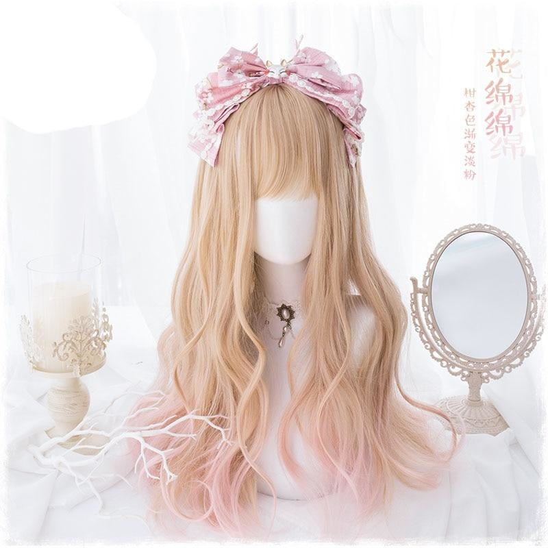 Long Strawberry Blond Hair Wig Cosplay Harajuku Fashion 
