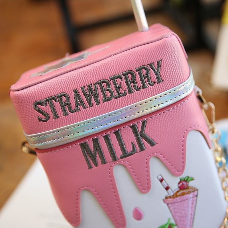 Strawberry Milk Carton Bag - purse