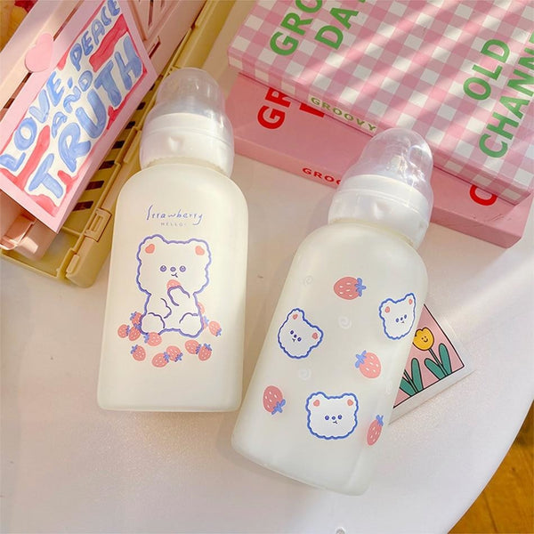 Strawbunny Adult Baby Bottle Kawaii Cute Strawberry Bunnies DDLG