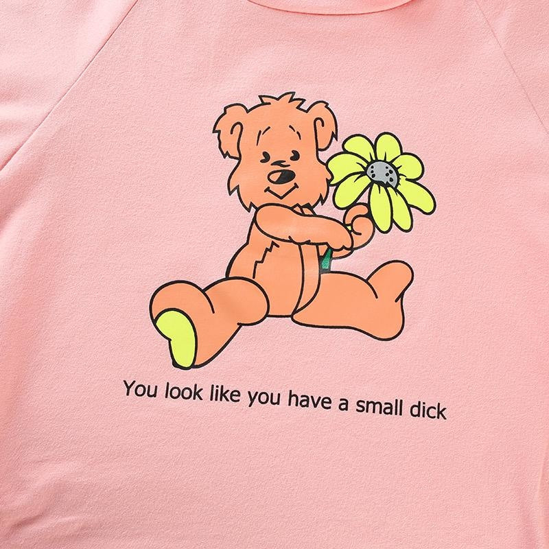 Pink You Look Like You Have A Small Dick Crop Top Teddy Bear Cropped T-Shirt Belly Shirt Savage Witty Feminist Abdl Little Space Kink Fetish by DDLG Playground