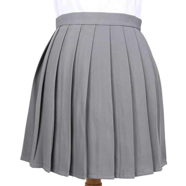 Traditional Pleated Skirt (up to 3XL) - Dark gray / S - skirt