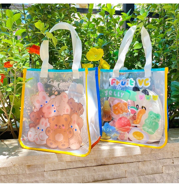 Transparent Bear Tote Bag - backpacks, bags, bears, clear, gummy bear