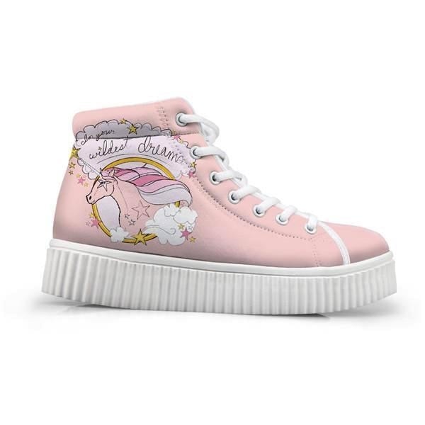 Unicorn Wedge High Tops (Many Colors) - Pink Dream Unicorn / 5 - Shoes