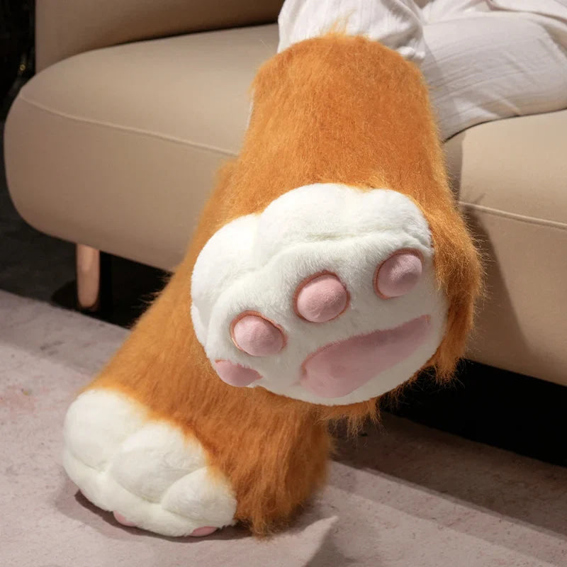 3D Furry Paw Pad Print Boots Shoes Booties