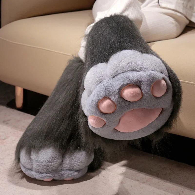 3D Furry Paw Pad Print Boots Shoes Booties