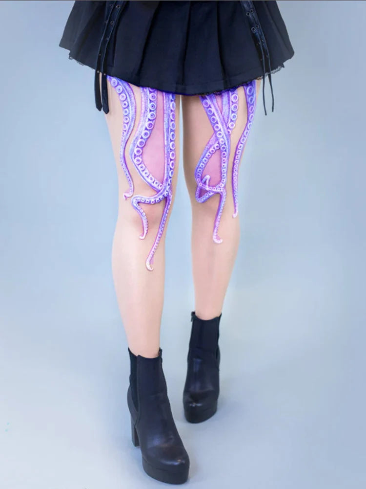 3D Textured Tentacle Pantyhose - nylons, octopus, pantyhose, socks, stockings